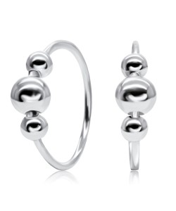 Tripple Silver Balls Hoop Earring HO-1573